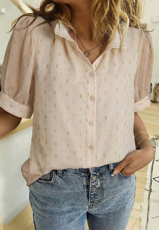 Luke & Estelle Candlelight Metallic Jacquard Blouse