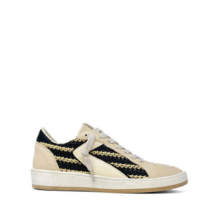 Shu Shop Black Woven Low-Top Sneakers | Gold Accent Casual Shoes
