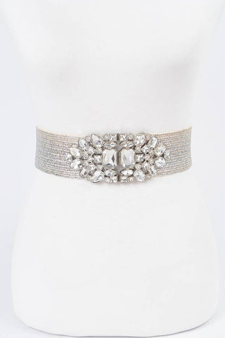 Palm Beach Jeweled Metallic Stretch Belt