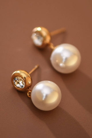 Hey Beautiful – 18K Gold Plated Tarnish-Resistant Pearl Drop Earrings