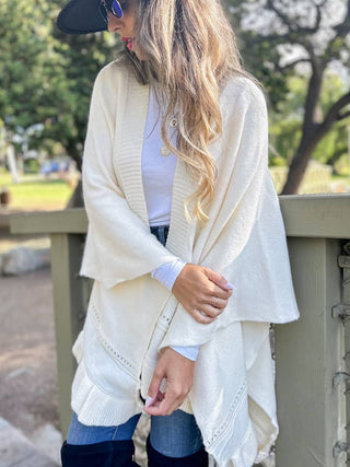 Cinnamon Ruffled Knit Cape