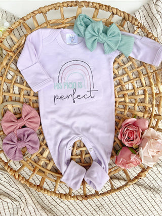 Wonderfully Made His Plan Is Perfect Baby Romper - Pink