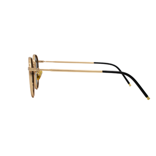 DAX Luna Small Round Sunglasses - Black & Gold