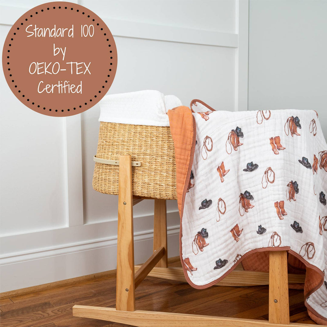 Life Is Better In Boots Western Baby Toddler Muslin Quilt