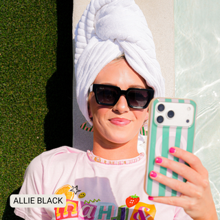 DAX Eyewear | Allie Polarized Rectangle Sunglasses | Cheetah & Black Ombré UV400