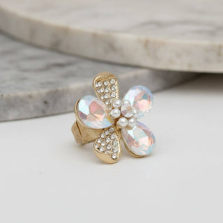 The Aurora Bloom Statement Cocktail Ring – Gold