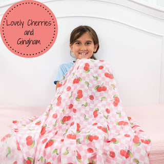 LollyBanks Cherry on Top Cotton Muslin Swaddle Blanket
