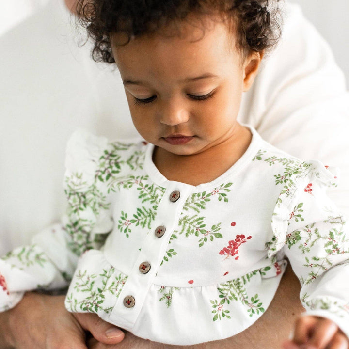 Burt's Bees Baby - Holiday Snowflakes Baby Girl Jumpsuit