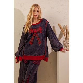 Deck the Halls Plaid Bow Lounge Set