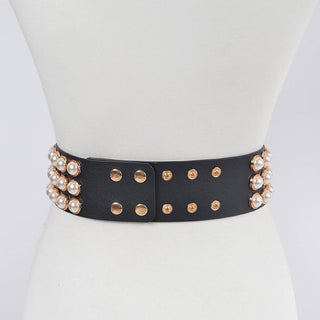 Fifth Avenue Pearl Studded Waist Belt