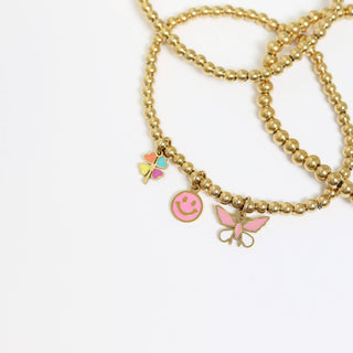 Hey Beautiful Waterproof Tarnish-Free Gold Beaded Stretch Bracelet (4mm, 5mm, 6mm, 8mm)