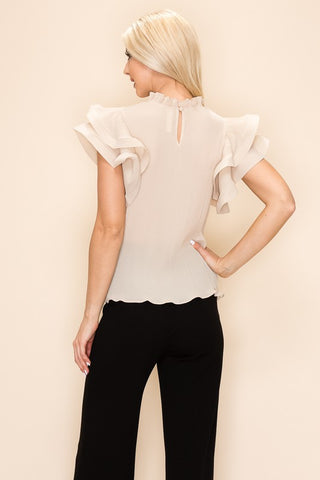 The Chic Pleated Blouse – Black, Champagne & Kelly Green