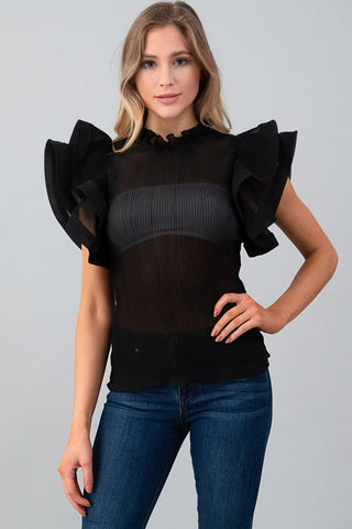 The Chic Pleated Blouse – Black, Champagne & Kelly Green