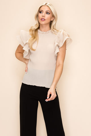 The Chic Pleated Blouse – Black, Champagne & Kelly Green
