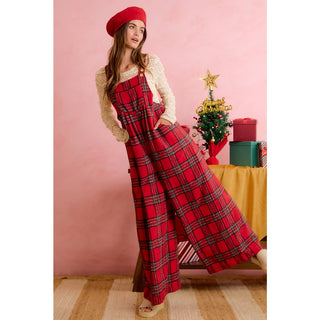 Hearthside Holly Red Tartan Overalls