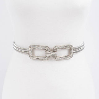 Date Night Double Link Rhinestone Stretch Belt