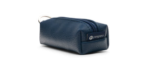 Peepers Key Ring Cleaning Kit - navy case, cloth, and lens cleaner laid out