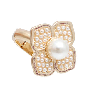 The Heirloom Bloom Pearl Stretch Ring – Gold & Cream