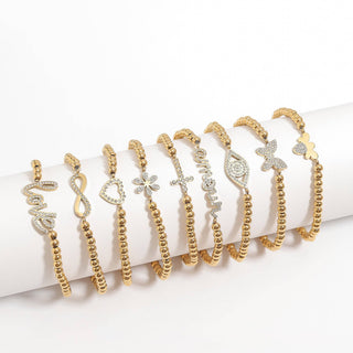 Hey Beautiful Gold Bead Infinity Stretch Bracelet – Waterproof & Tarnish-Free