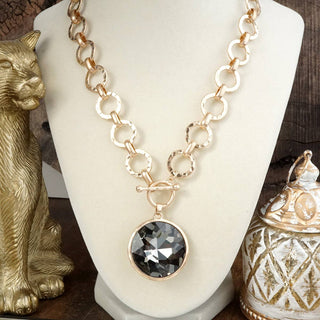 Hey Beautiful Gilded Radiance Chunky Crystal Statement Chain Necklace
