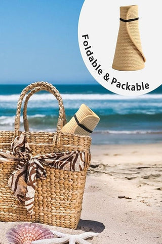 Women's Adjustable Wide-Brim Straw-Style Sun Hat