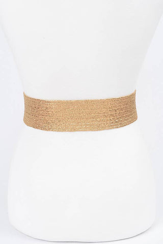 Palm Beach Jeweled Metallic Stretch Belt