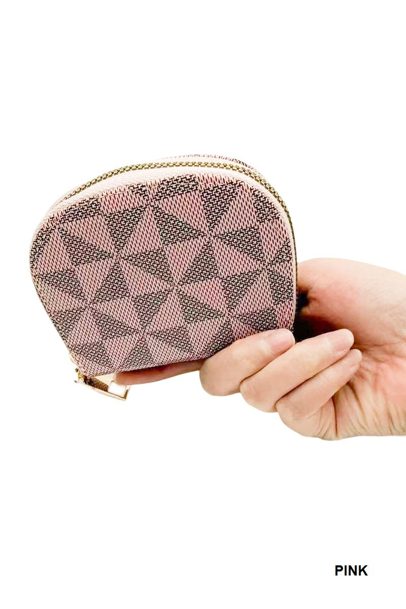 Tri-Pattern Zip Card Keeper — Mini Card Wallet, Major Wow!