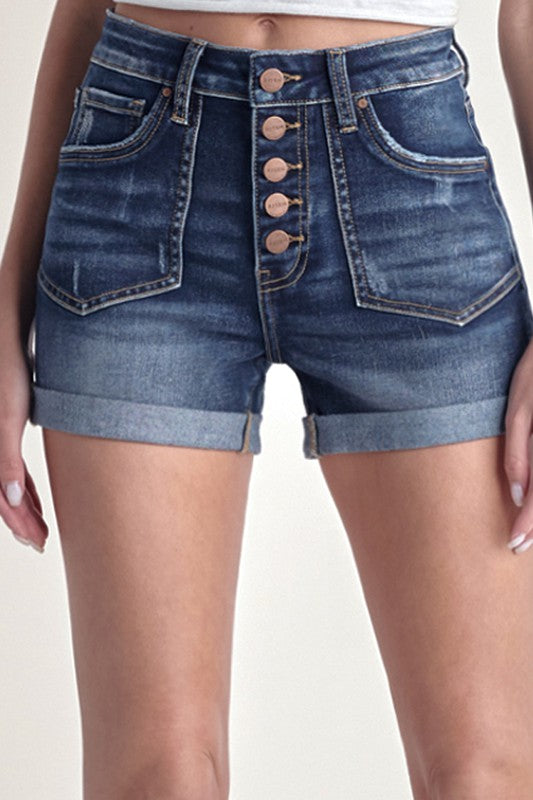 The Classic Button Fly Short – Dark Wash (RISEN) – Hey Beautiful Boutique