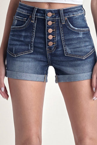 The Classic Button Fly Short – Dark Wash (RISEN)