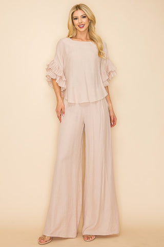 The Effortless Linen Set – Black & Champagne