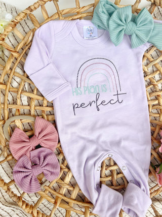 Wonderfully Made His Plan Is Perfect Baby Romper - Pink