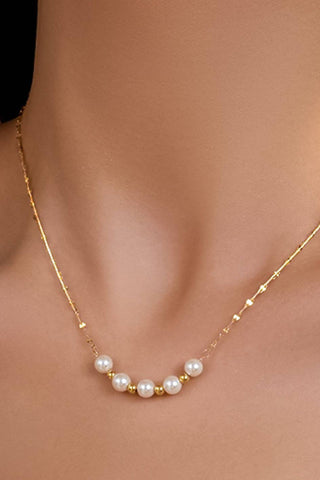 Hey Beautiful 18K Gold Plated Tarnish-Resistant Pearl Accent Chain Necklace