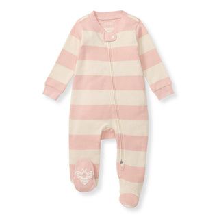 Burt's Bees Baby Rugby Stripe Sleep & Play - Pink Sand