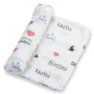 LollyBanks All Things Possible Muslin Swaddle Blanket