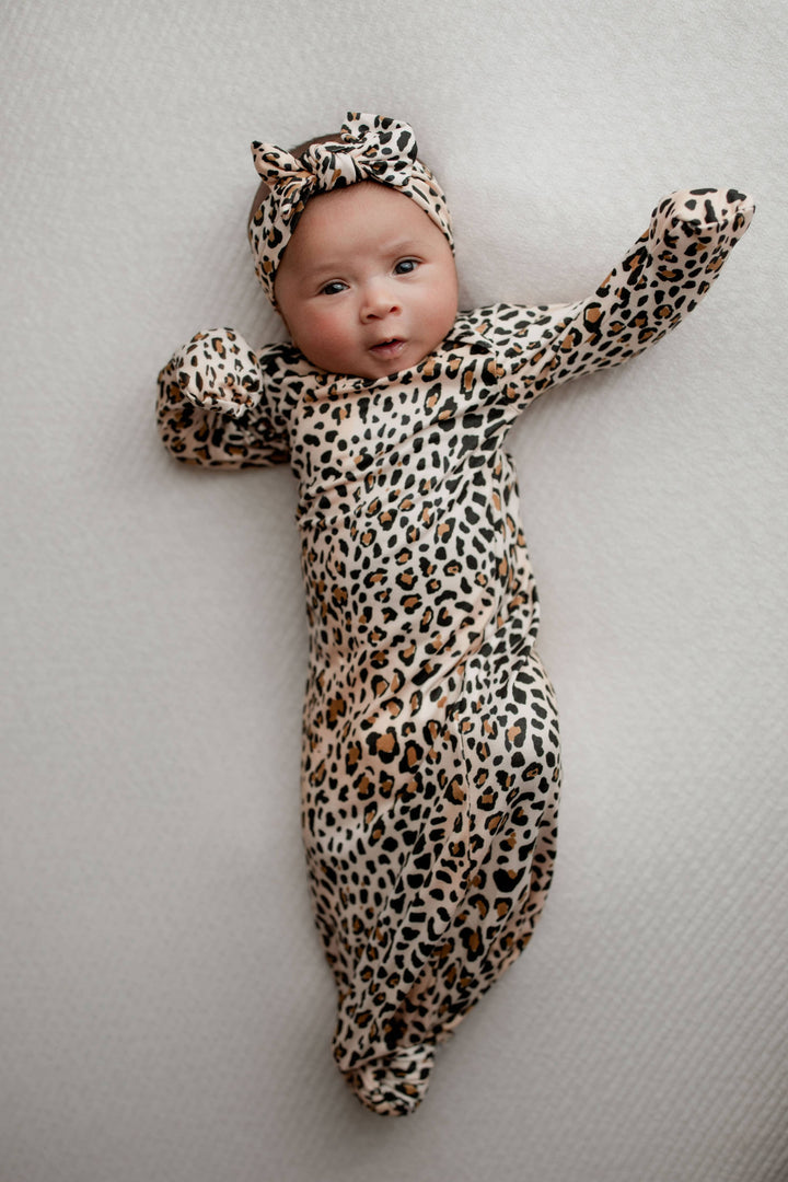 Bamboo - Leopard Print Knotted Gown