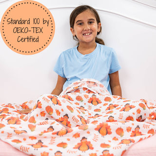 LollyBanks Little Gobbler Turkey Muslin Swaddle Blanket
