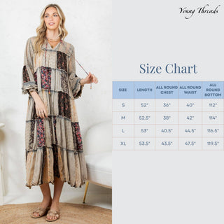 Free Spirit Patchwork Georgette Maxi Dress – Boho Western Style