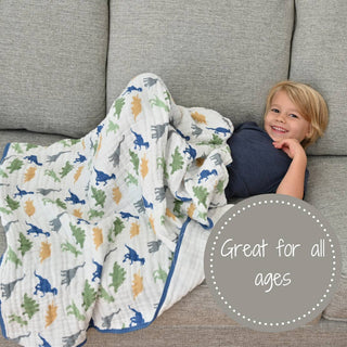 LollyBanks Rawr-Some Dinosaur Muslin Baby Quilt
