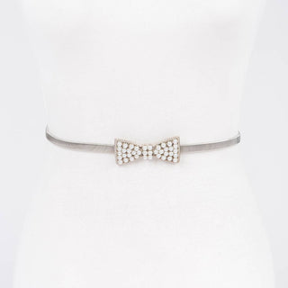 Sunday Brunch Pearl Bow Skinny Belt