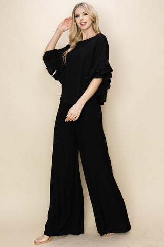 The Effortless Linen Set – Black & Champagne
