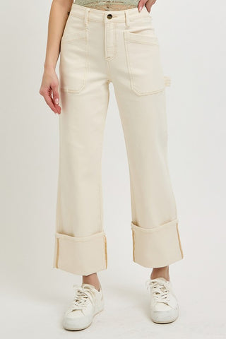 The Curve Wide Straight Jean – Ivory (RISEN Plus)