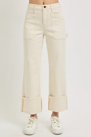 The Curve Wide Straight Jean – Ivory (RISEN Plus)