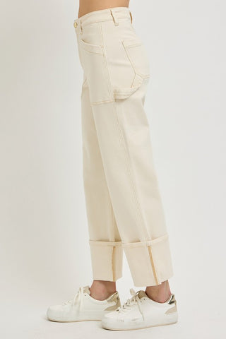 The Curve Wide Straight Jean – Ivory (RISEN Plus)