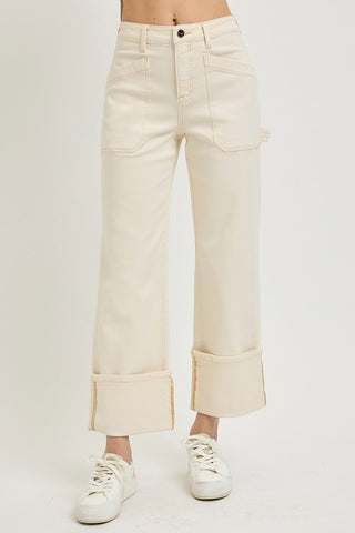 The Curve Wide Straight Jean – Ivory (RISEN Plus)