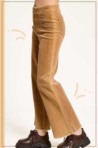 Hayride Mineral Wash High Rise Wide Leg Corduroy Pants