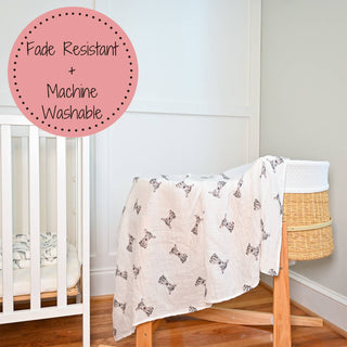LollyBanks Baby Zebra Cotton Muslin Swaddle Blanket