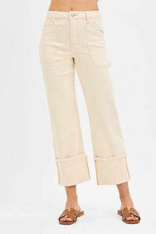 The Curve Wide Straight Jean – Ivory (RISEN Plus)