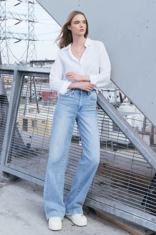 The Everyday Wide Leg Jean – Light Wash (Flying Monkey)