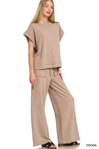 The Everyday Cotton Lounge Set – Black & Sand Beige