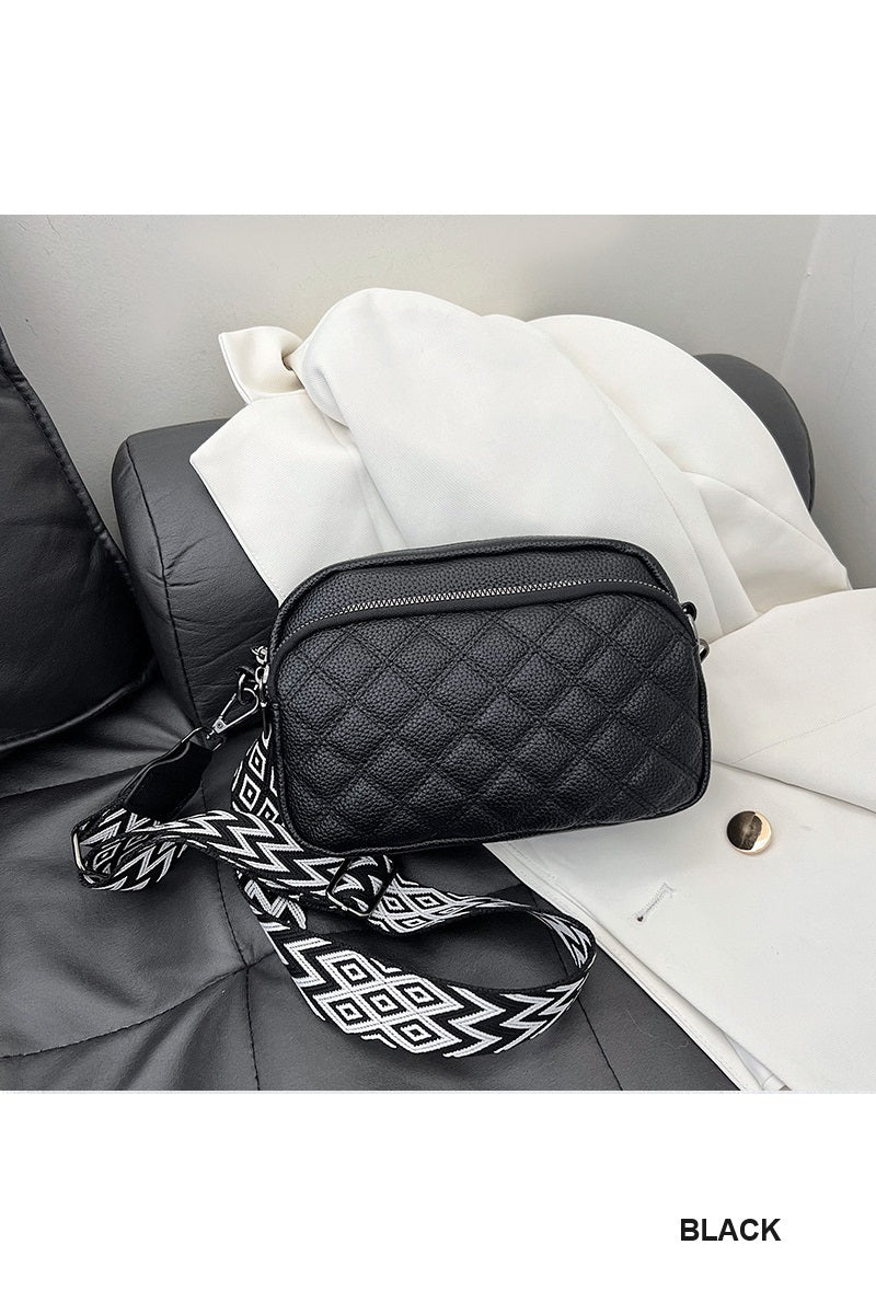 City-Chic Quilted Crossbody — “Grab-& Go” Luxe with Statement Strap